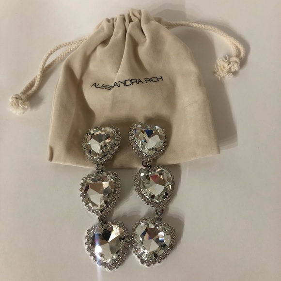 Alessandra rich hearts drop crystal earrings NEW - Picture 4 of 7